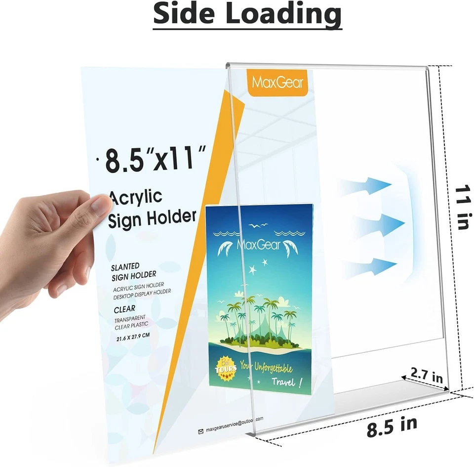 20 Pack Acrylic Sign Holder 8.5x11 Clear Stand - Image 4 of 4