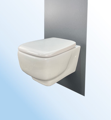 Wand WC  eckig weiß + BEST CLEAN Beschichtung + Fischer Bef.  + SOFT CLOSE Sitz