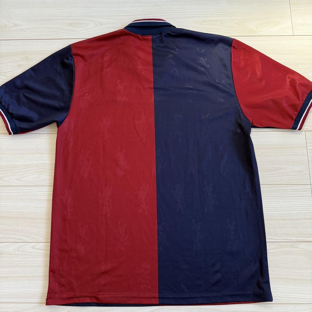 ウェア Genoa 1994 1995 XL Genoa 1994-1995 Home Jersey XL Red Blue Errea Vintage Soccer