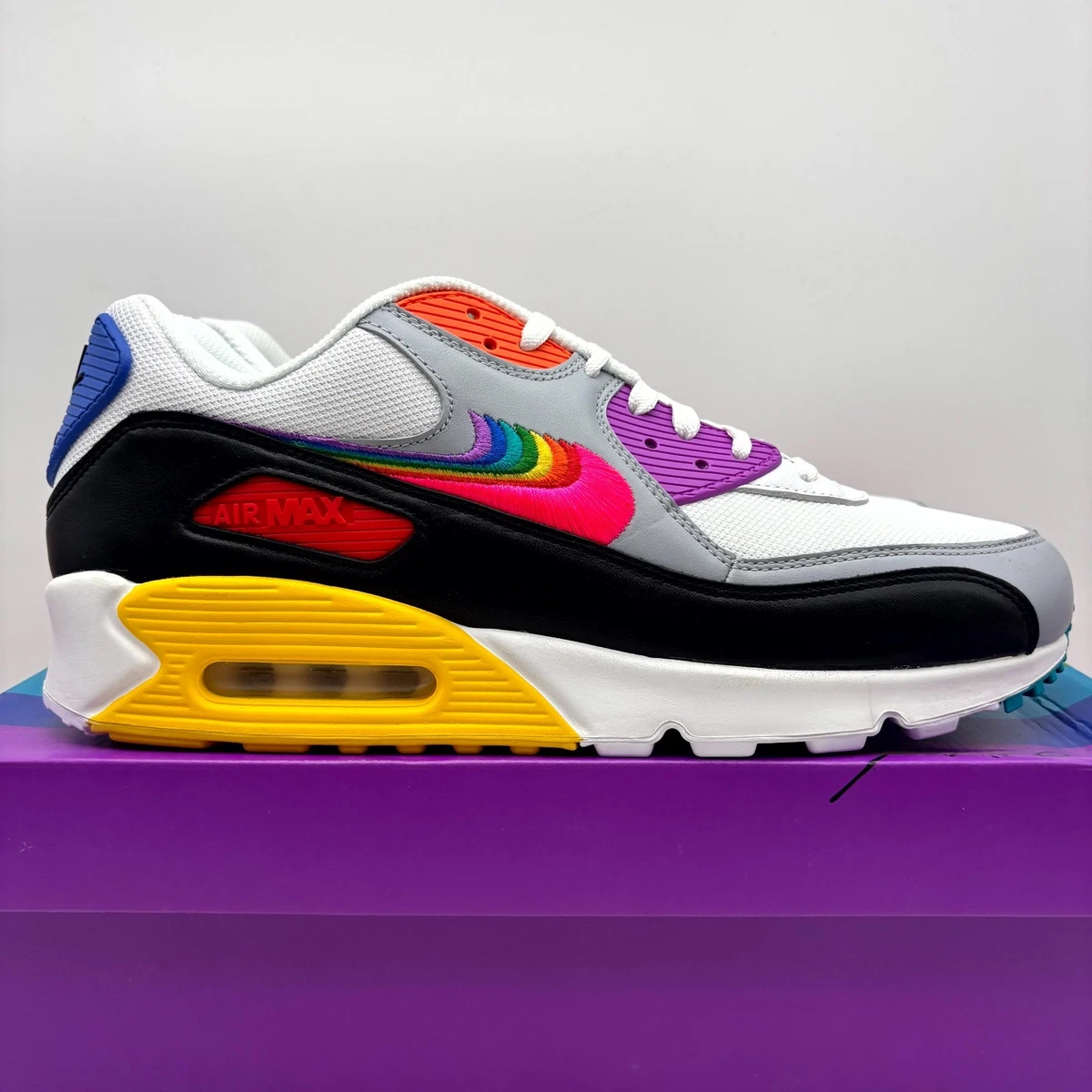 Nike Air Max 90 Be True White Multicolor Athletic Shoes Size 