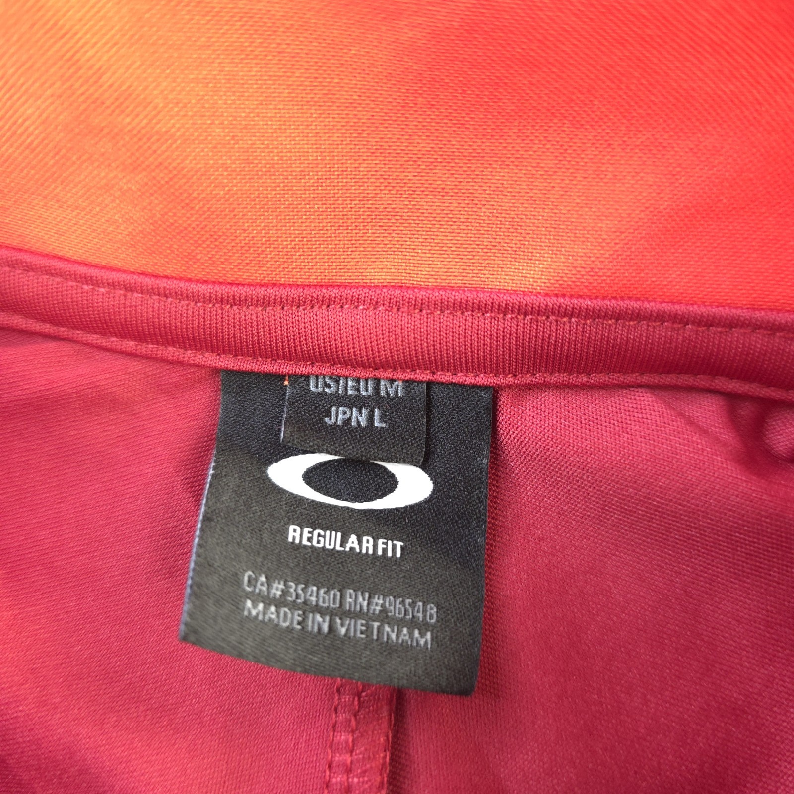 Oakley Polo Medium Red Orange Solid Short Sleeve … - image 3