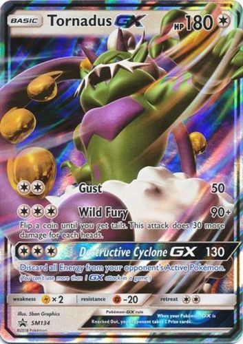 Heavy Play x 1 Tornadus GX - SM134 - Promo - SM Black Star Promo Black Star Prom