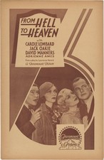 Jack Oakie Carole Lombard FROM HELL TO HEAVEN Original pressbook for #167818