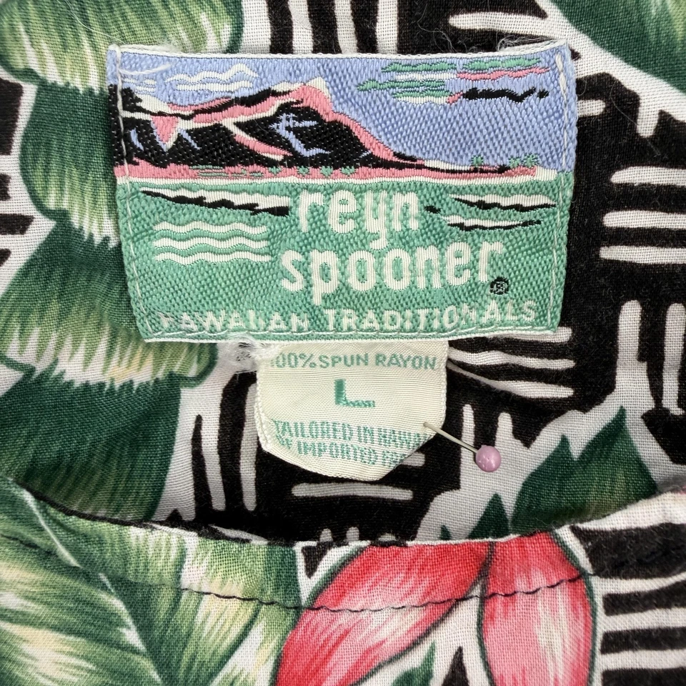 Vestido Reyn Spooner Mujer Mediano Negro Floral Hawaiano Aloha Rayón Maxi Hawaiano Foto 4 de 4