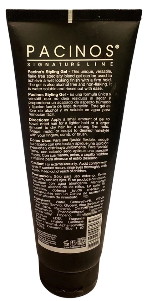 Gel de peinado Pacinos Signature Line 8 OZ firme sujeción flexible Foto 2 de 3