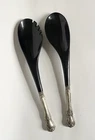 Vintage Towle Old Master Plastic Spoon Sterling Silver Handled Salad Servers