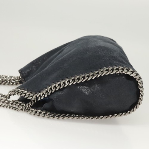 Stella MacCartney Chain Falabella Shoulder Bag Suede Navy Silver Auth am8452 - 第 4/24 張圖片