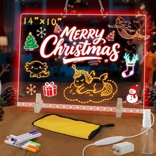 Lumiboard Led Drawing Board with 7 Colors,14"X10" Acrylic Dry Erase Board with L