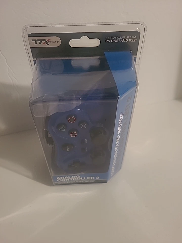 TTX Tech Analog Wired Controller PlayStation 1/PlayStation 2 ps1/ps2 Clear Blue - Image 4 of 4