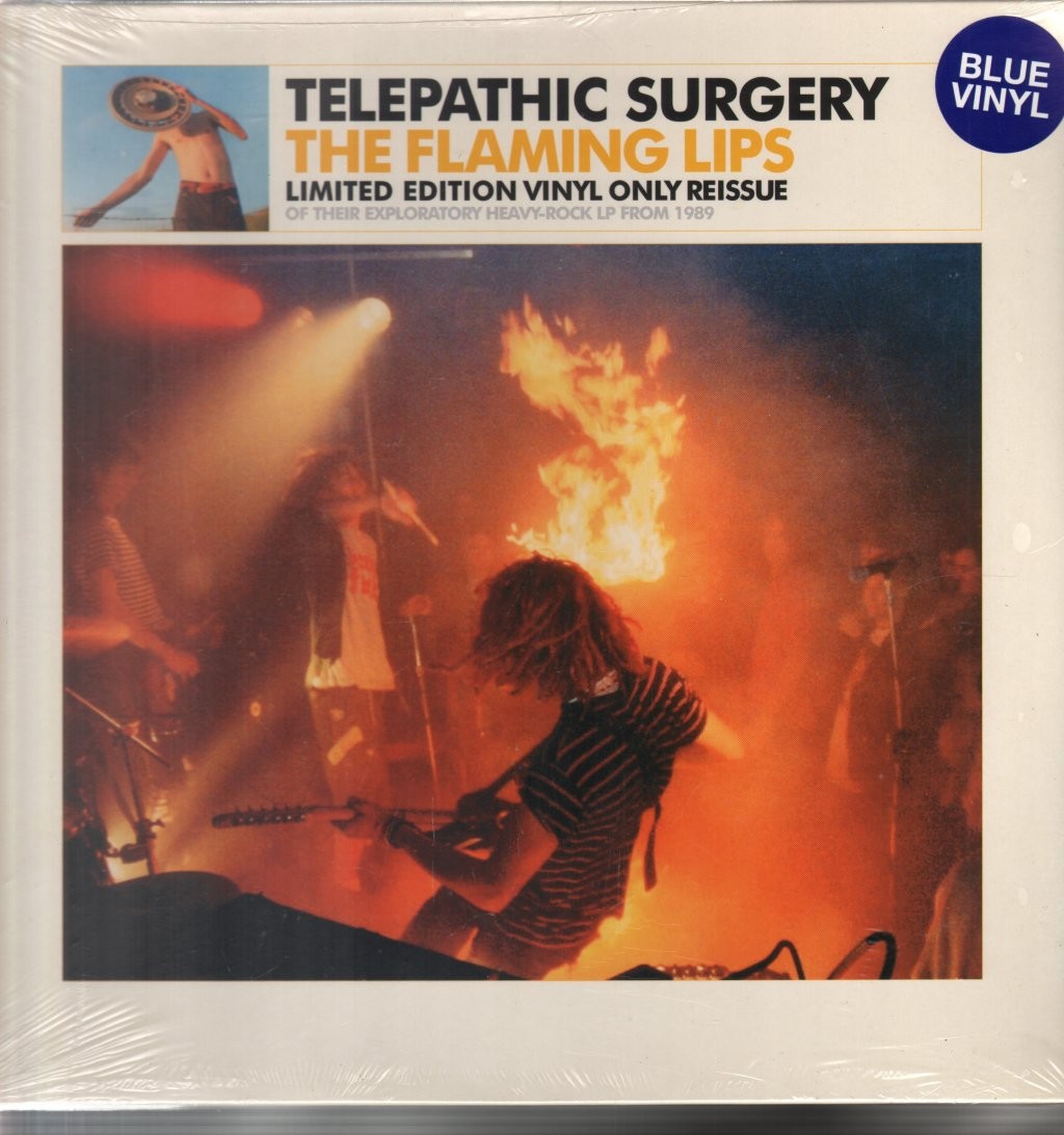Flaming Lips Telepathic Surgery LP vinyl USA Plain Recordings 2005 blue vinyl 3