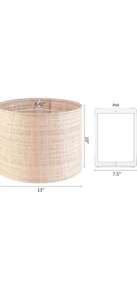 GO & SO Set of 2 Medium Drum Lampshade Woven Lampshades 13" Top x 13" Bottom - Image 3 of 4