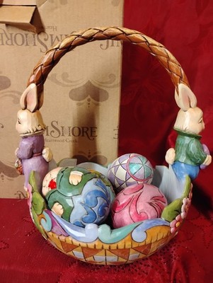 Jim Shore Heartwood ''For The Love of Easter'' Easter Basket 5 Eggs 4016464 2009