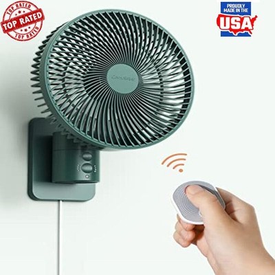 Wall Mount Fan 8.5Inch 4 Speed Remote Timer Quiet Bedroom Kitchen Gym Garage New