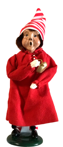 PAJAMA BOY WITH CANDLE STICK IN RED NIGHT SHIRT  BYERS CHOICE LTD VINTAGE - Picture 1 of 4