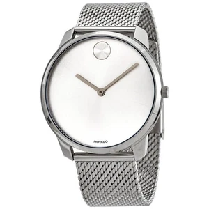 Movado Bold Quartz Silver Dial Stainless Steel Mesh Men's Watch 3600589