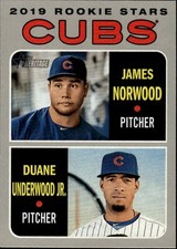 2019 Topps Heritage #121 Cubs Rookie Stars James Norwood / Duane Underwood Jr.