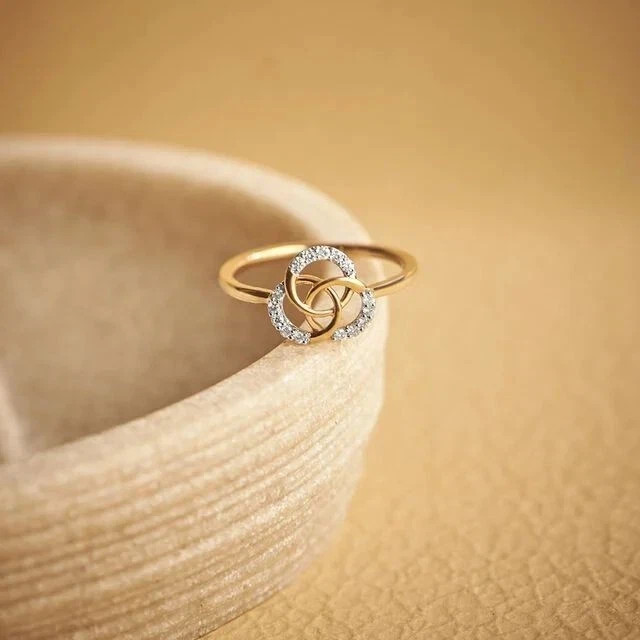 0.10Ct Round Lab Created Diamond Pretty Anniversary Ring 14k Yellow Gold Plated