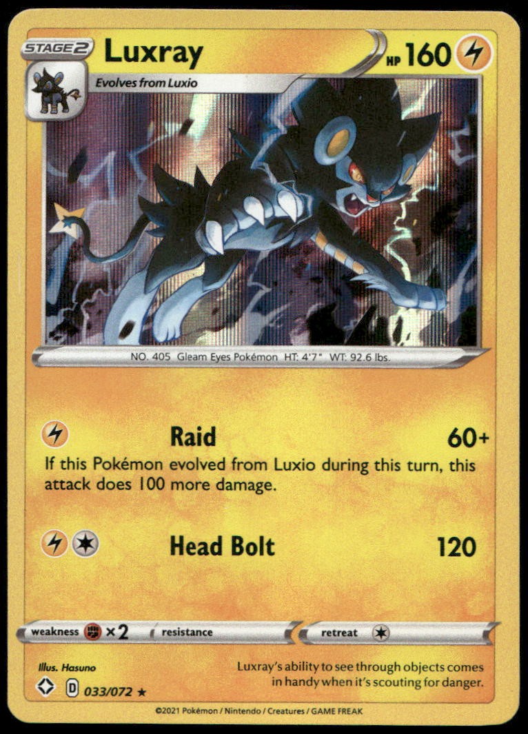 Luxray Holo Rare Shining Fates 033/072 NM