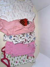 Lot of 9 Baby Girl Bodysuits One Tee Shirt Floral Frilly Girly Duckie Valentines