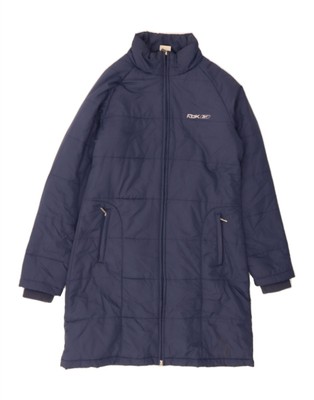 Reebok Damen wattierter Mantel mit Kapuze UK 12 Medium marineblau Polyester CW01