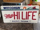 Vintage 90's Miller High Life Beer Wisconsin DairyLand License Plate Tin Sign