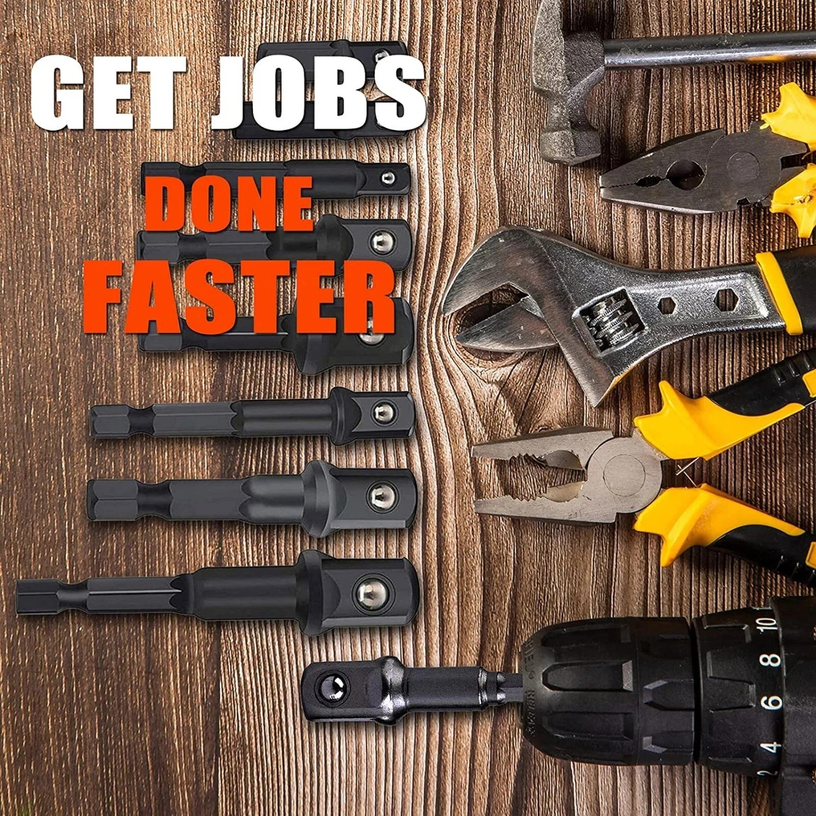 7Xpack 3/8" to 1/4" 1/2 inch Drive Ratchet SOCKET ADAPTER REDUCER Air Impact Set