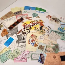 50 pc junk journal paper pack vintage paper ephemera lot checks receipts etc h69