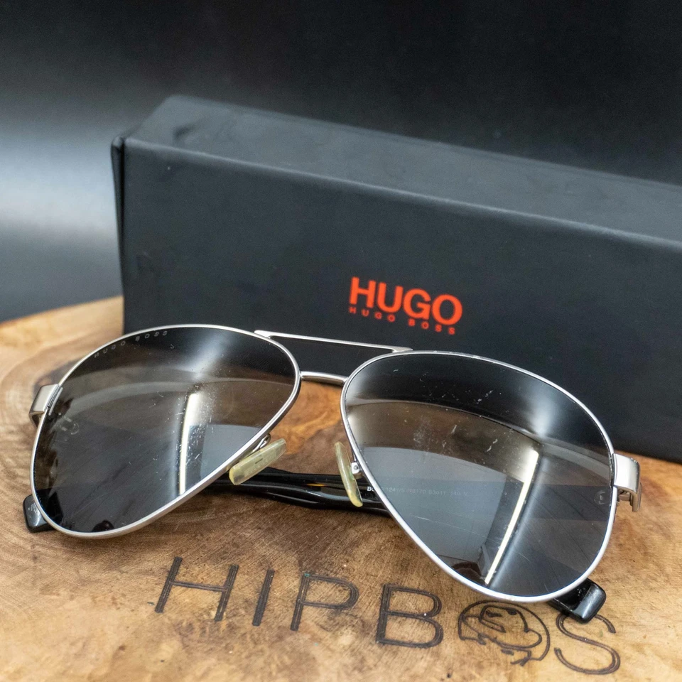 Hugo Boss Sonnenbrille Boss 1241/S R8170 silbernes Gestell schwarze Gläser... - Bild 1 von 4
