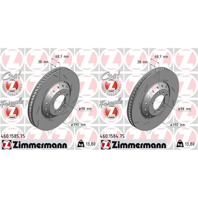 2X Disques De Frein Formula Z ZIMMERMANN 390mm Avant Pour PORSCHE PANAMERA - Photo 1/3