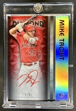 2023 Topps Diamond Icons Mike Trout PolychromatINK White Auto Red Ink #/5 Angels