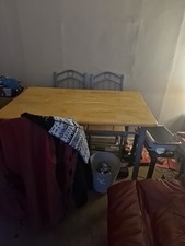 dark oak dining table and chairs