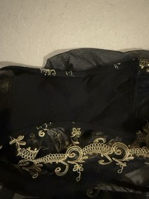 BNWT Womens Lise Charmel Black & Gold High-Waisted Lace Panties, Size XL