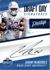 2017 Prestige Draft Day Signatures #20 Jeremy McNichols Auto - FB