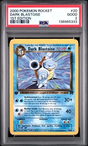 PSA 2 1ST EDITION 2000 Pokemon Team Rocket Dark Blastoise 20/82 Non Holo WOTC