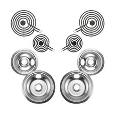 Silver Burner Drip Pans 316048414 6" 316048413 8" and Electric Stove Burner..D1