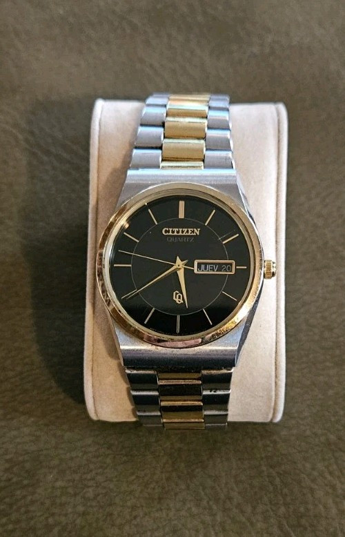 RARE CITIZEN CQ 6101-T15588KT QUARTZ JAPAN MOV'T GOLD SILVER