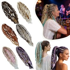Elastischer Dread Pferdeschwanz Boho Dreadlock Haarverlängerung & Perlen Hippie