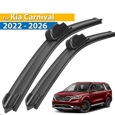 2Pcs Front Windshield Flat Wiper Blades Set For Kia Carnival 2022 - 2026 26'' 20''