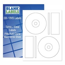 1000 CD DVD Laser and Ink Jet Labels - Fits Full Core Memorex Size 500 Sheets 