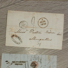 marcophilie  Angleterre France  7 oct 1855