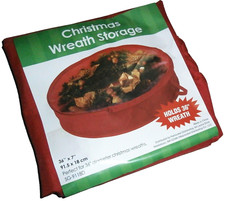 CHRISTMAS WREATH STORAGE BAG 36" Diameter Clear Top/Zipper Closure