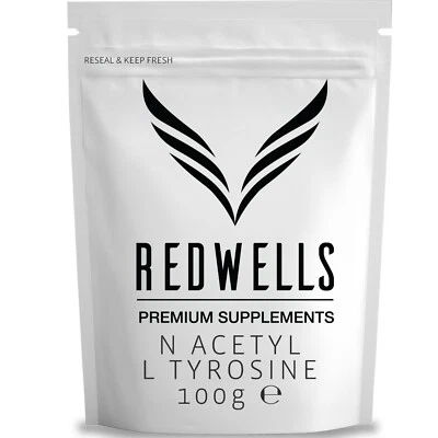 N Acetyl L Tyrosine Powder NALT REDWELLS No Additives GMO Free - 100g Pack