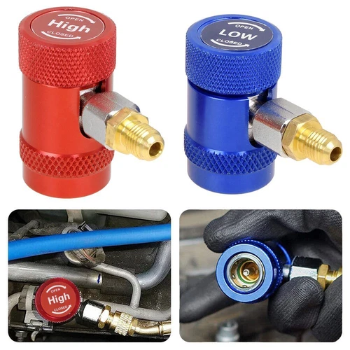 R1234yf Schnellwechsler Adapter Hoch-/Niederdruck A/C Kältemittel Krümmer Manometer - Bild 5 von 14