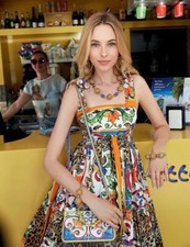 RARE $1,750 Dolce & Gabbana Majolica Floral Leopard Cotton Mini Dress IT38 XS