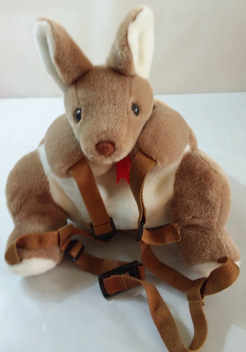 Australia Kangaroo Souvenir Kids Plush Backpack; Brown/Tan UK