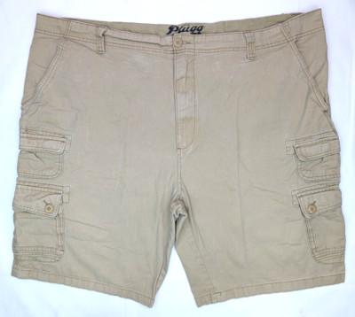 PLUGG Cargo Shorts Men 48 Beige Utility Hiking Cotton Multi Pocket 11 Inseam
