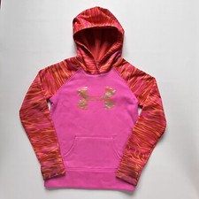 Under Armour Youth Girl  s Medium Pink Pullover Hoodie Sweatshirt