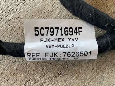 2011 Volkswagen Jetta Right Side Rear Door Wiring Harness 