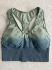 Victoria's Secret PINK Sport Seamless Sports Bra Green Blue Ombr  Top Small