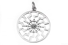 Mittelalter Schmuck Anhänger Schwarze Sonne 3,3 cm aus 925 Silber